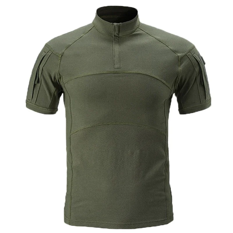 Camiseta de combate, camisa de entrenamiento, ropa táctica para hombres, camisas de asalto de escalada de verano, camisetas de manga larga de camuflaje para hombres