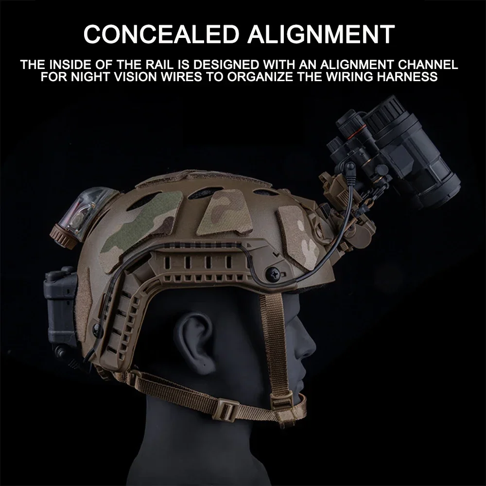 Sistema de suspensión interior para casco, cascos CS de caza y tiro, riel de arco 3,0, adaptador de riel de Paintball para casco de corte alto FAST SF - imagen 2