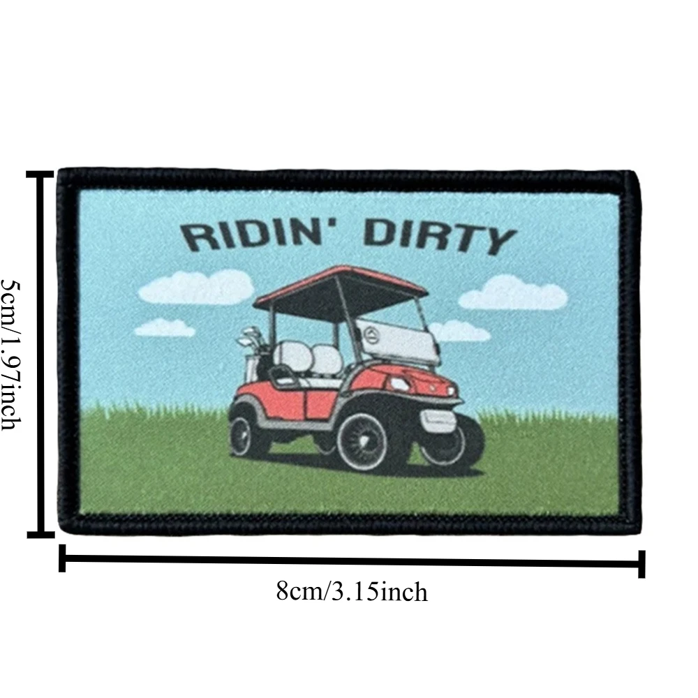 Parche táctico para coche RIDIN' DIRTY, parches de gancho y bucle, insignia de moral militar, brazalete del ejército, pegatinas para mochila - imagen 2