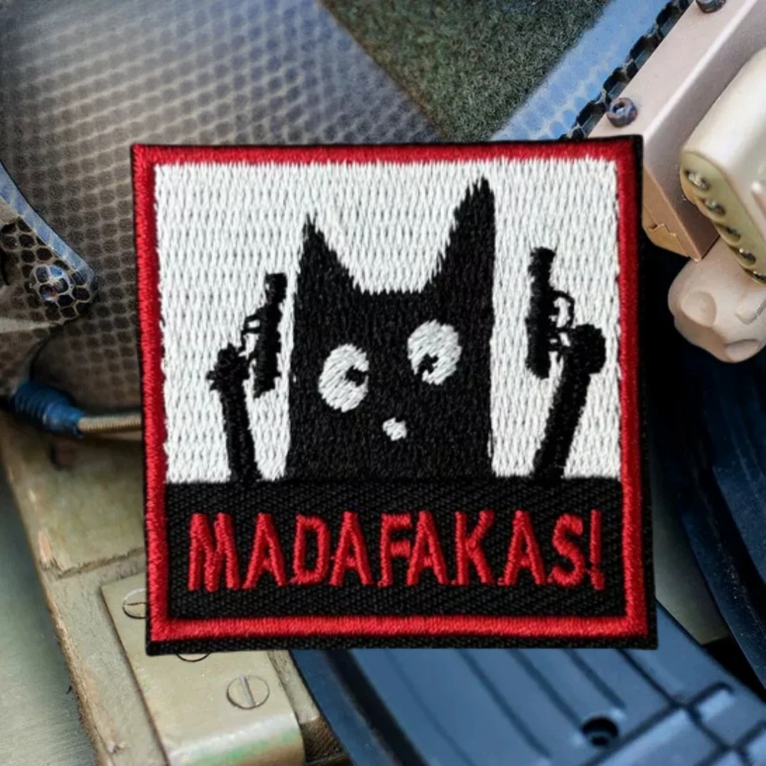 Parche táctico de moral de gato, brazalete militar del ejército, parches bordados de gancho y bucle para ropa, pegatina para mochila - imagen 5