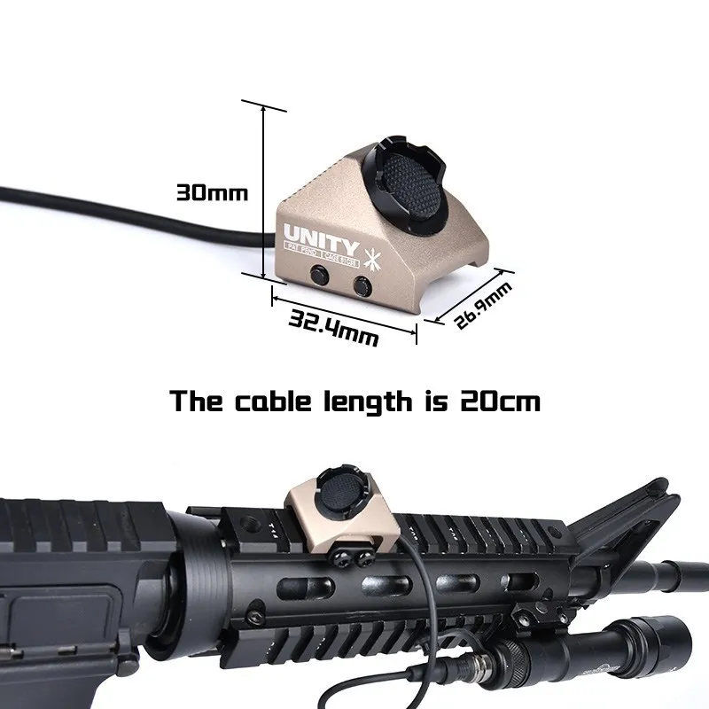 Unidad Táctica botón caliente Modbutton interruptor remoto de presión para surefir M300 M600 linterna DBAL PEQ Control momentáneo/constante - imagen 5