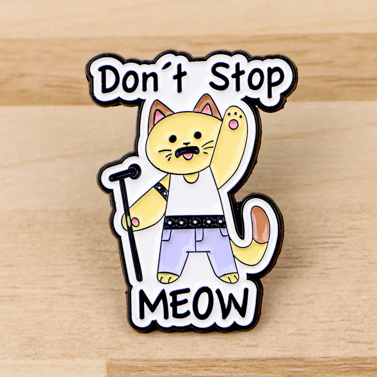 Lindo gato Don't Stop-Alfileres esmaltados, conjunto de broches de animales de dibujos animados, Pin de solapa de Metal, insignia, accesorios para mochila, joyería, regalos para amigos - imagen 4