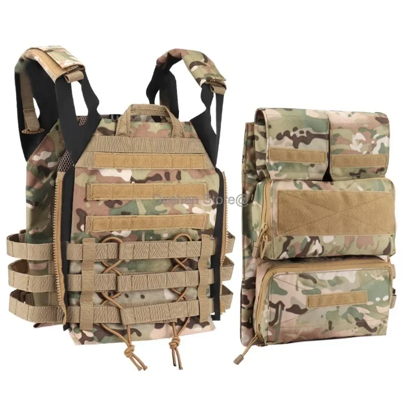 Chaleco táctico JPC 2,0 con cremallera, armadura corporal ligera, bolsa de Panel con cremallera para combate, portador de placa de caza Molle con bolsa de accesorios - imagen 5