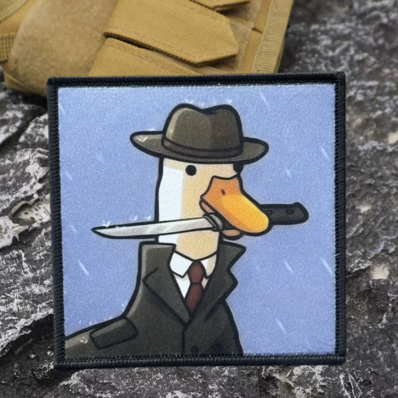 Parche con estampado de ganso peligroso, chaleco táctico, insignia de moral con gancho y bucle, pegatinas decorativas para mochila, parches para brazalete para ropa