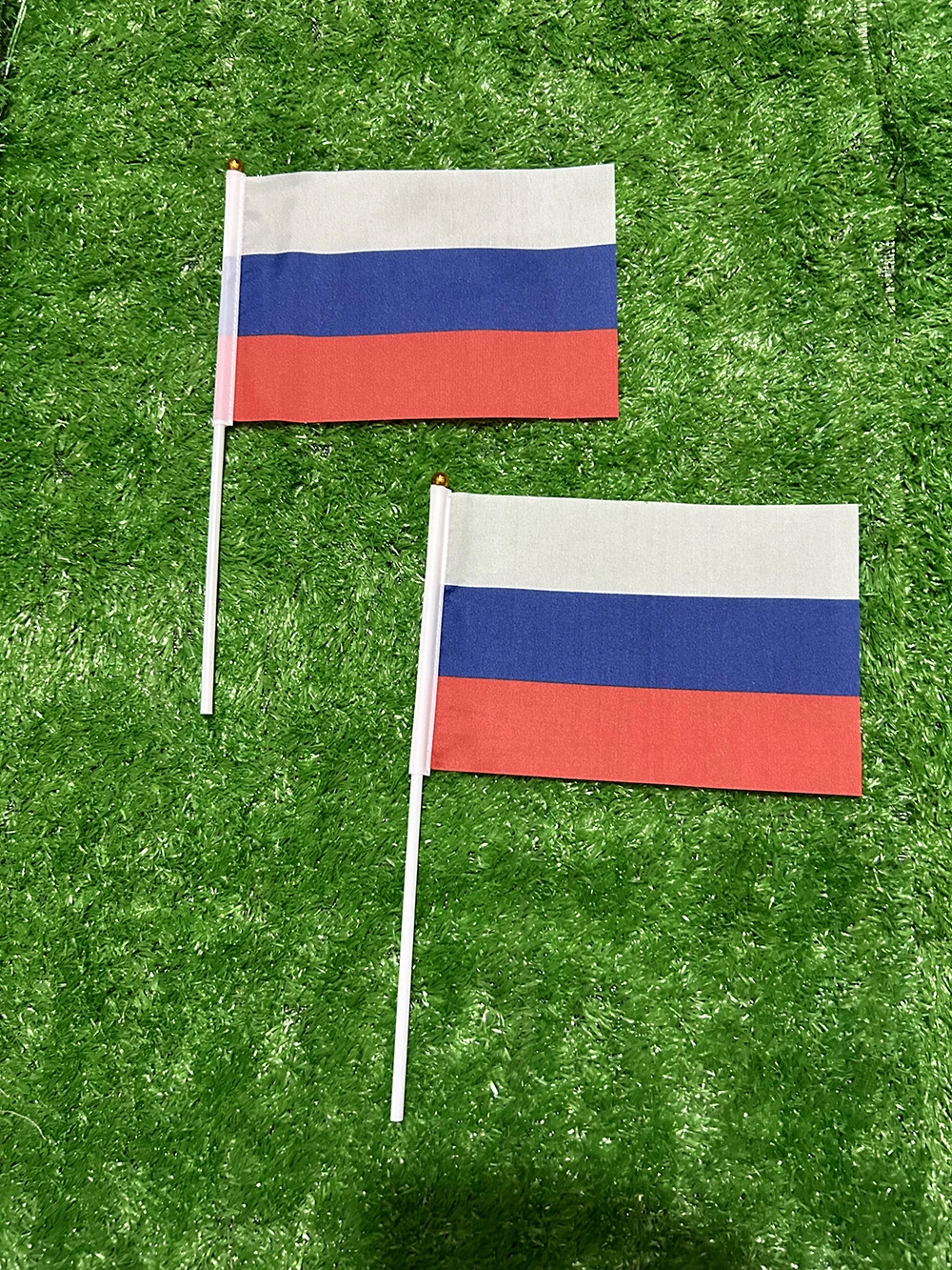 BANDERA SKY 14X21cm bandera rusa ondulada a mano con poste de plástico para decoración celebración desfile deporte - imagen 2