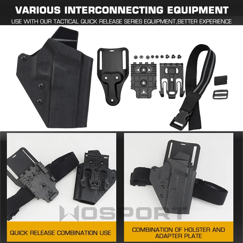 KYDEX-funda táctica para caza, funda para pistola GL17 19 19X 45, funda para pistola con cinturón, funda para pistola derecha de extracción rápida - imagen 5