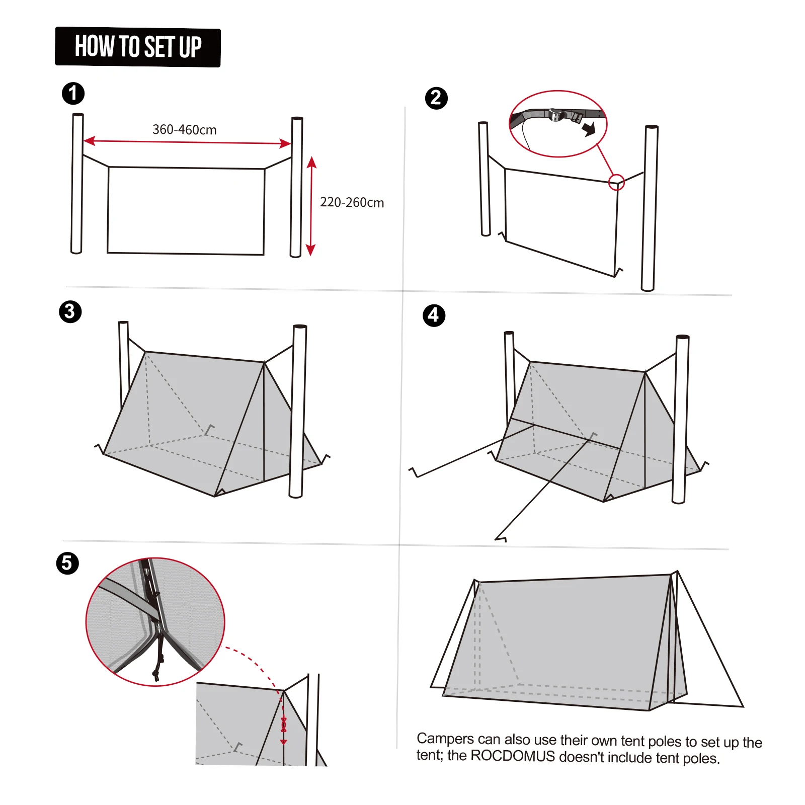 OneTigris ROCDOMUS Hammock Awning & Hot Tent Wood Burning Stove Compatible Waterproof Outdoor Tarp Canopy/Rain Fly Camping Cover - imagen 3