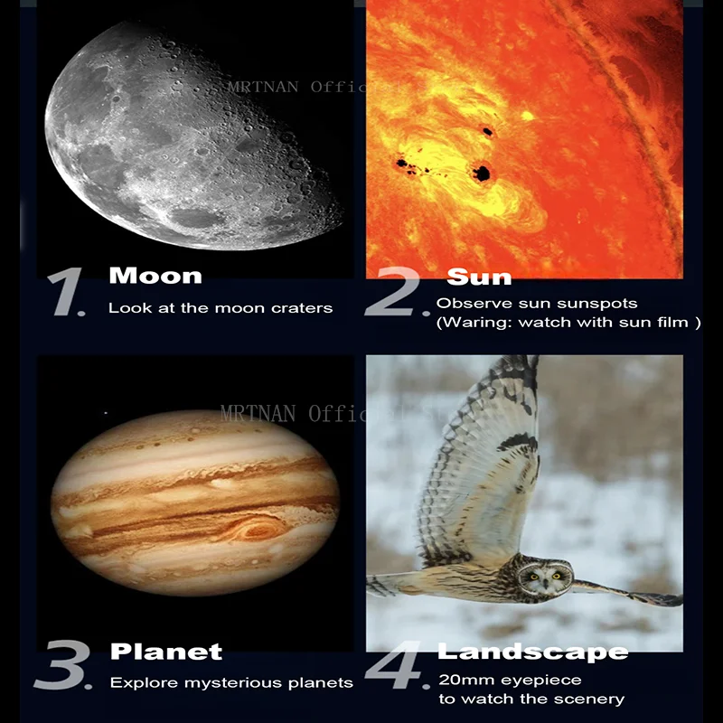 Telescopio astronómico profesional Monocular 35X-875X 114MM de gran apertura F70076 para observar estrellas observación de aves Luna - imagen 5