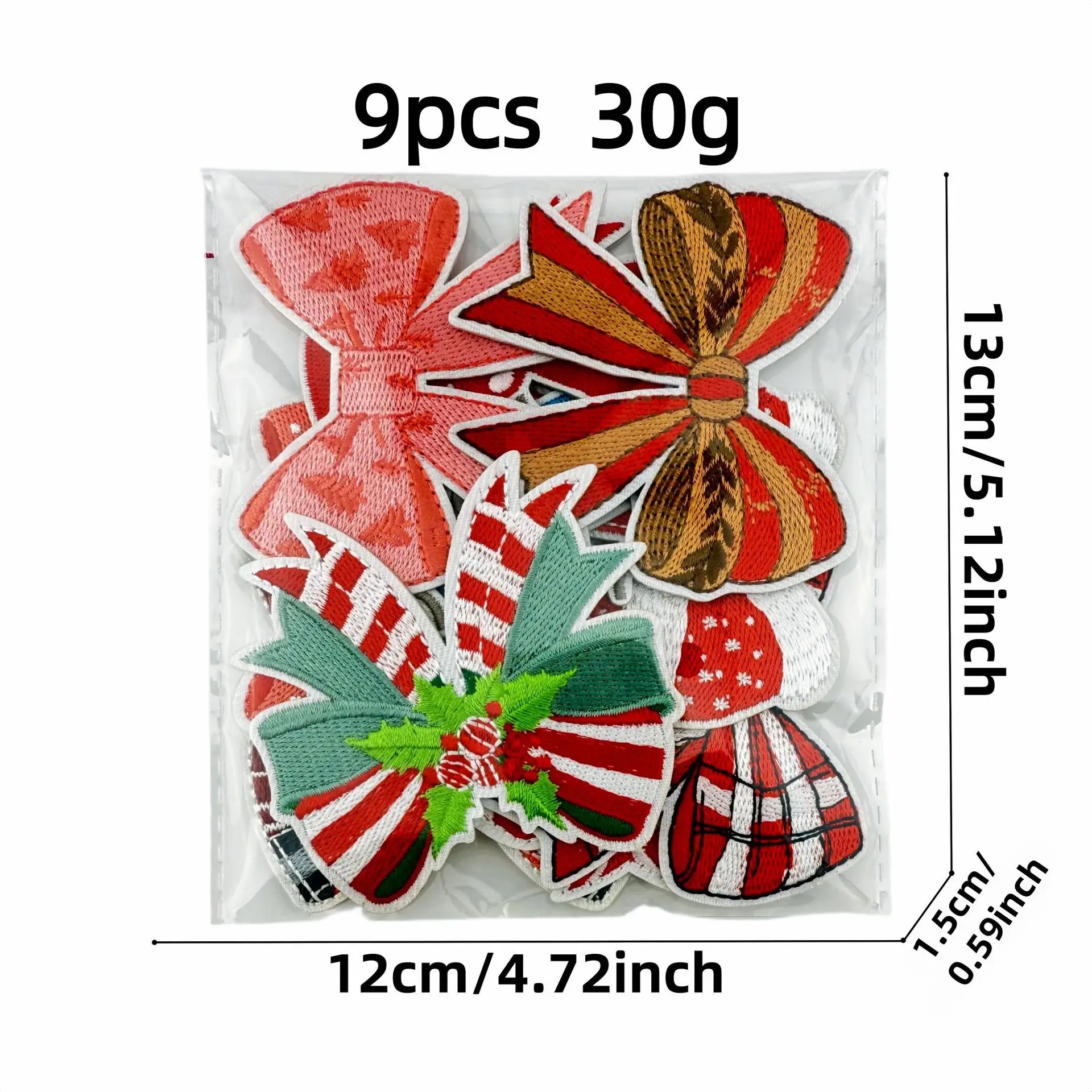 10 Uds. De lazo de Navidad colorido bordado DIY, parche de lazo de copo de nieve de dibujos animados, parches para planchar para ropa, insignias de bordado para coser DIY - imagen 5