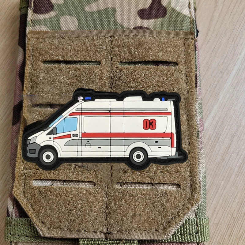Parche táctico de ambulancia, insignia de moral militar, gancho y bucle de PVC, mochila, ropa, accesorios decorativos, pegatina, brazalete - imagen 5