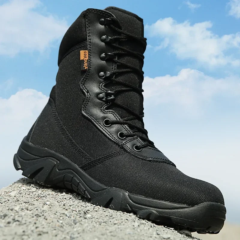 Botas de senderismo de camuflaje para hombre, zapatos tobilleros para deportes al aire libre, impermeables, antideslizantes, duraderas, para acampar, 2025 - imagen 2