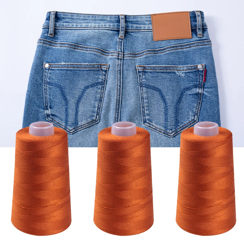 3000 yardas 20/3 hilo extra fuerte para coser hilo de coser de poliéster para pantalones vaqueros accesorios de costura a mano azul oro negro blanco - imagen 5