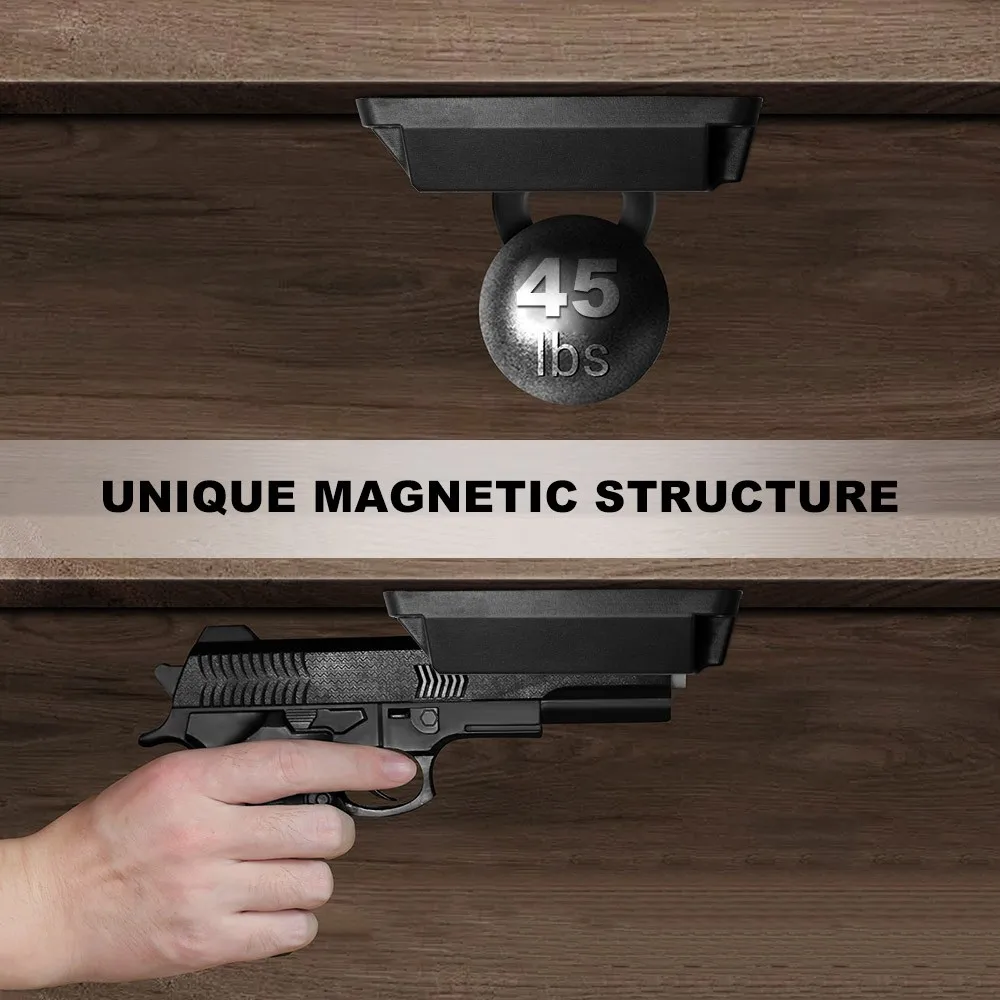 Soporte magnético para pistola, soporte táctico de extracción rápida para armas, soporte de pared para escritorio, soporte para pistola de coche para Glock 17 19 43X P365 Taurus - imagen 3