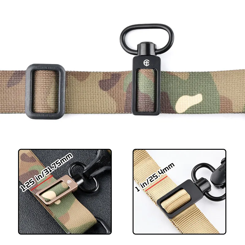 WADSN adaptador de conversión de cabestrillo QD Convertible Triglide táctico de 2 a 1 punto, Arma de Metal de 1 pulgada/1,25 pulgadas, accesorios M4 AR15 MS12 - imagen 5