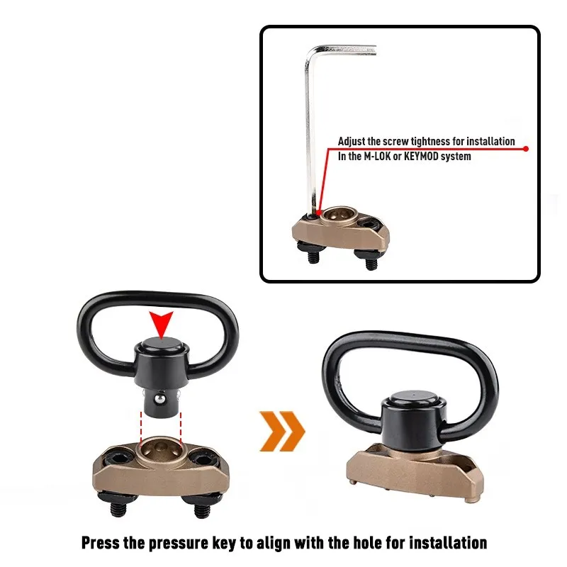 Montaje táctico QD de eslingas giratorias BCM rápido desprendimiento rotación QD adaptador para Mlok Keymod Base accesorios de caza al aire libre - imagen 4