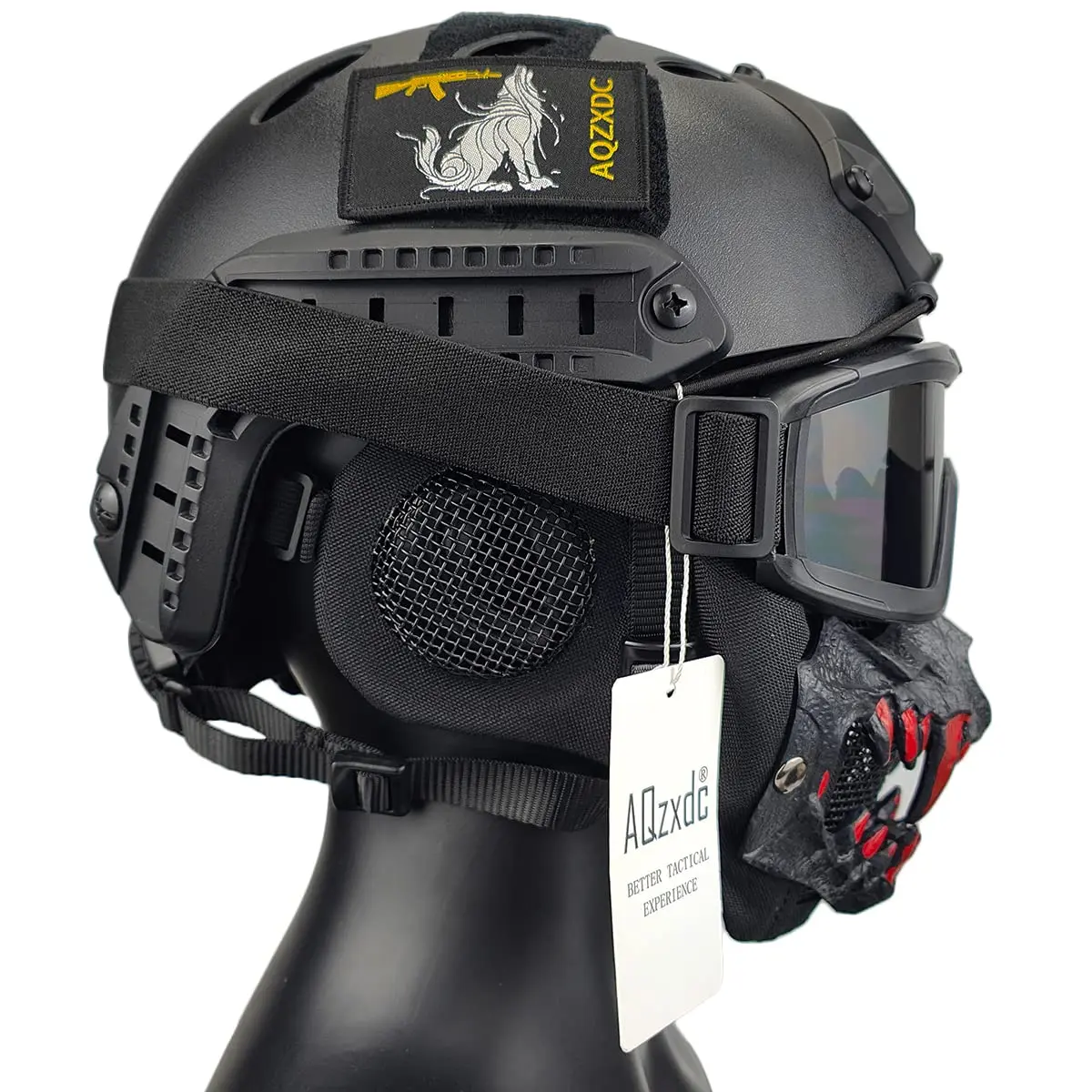 Casco Militar Airsoft con Gafas Tácticas Y Máscara de Malla de Acero (Con Protección para Los Oídos) Casco de Paintball Súper Grueso de 6 MM Para Tiro Al Aire Libre y Caza Entrenamiento BBS CQB - imagen 2