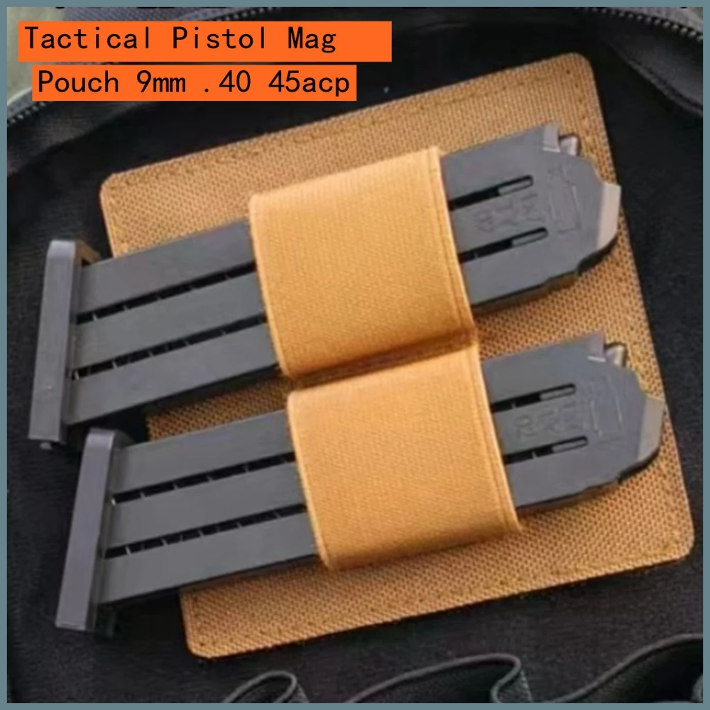 Bolsa táctica para pistola Mag, 9mm.40 45acp, soporte abierto para pila individual y doble, Softshell Mags, banda elástica, porta revistas