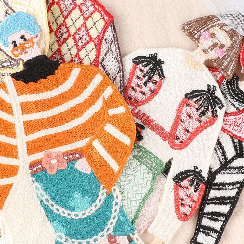 Parche bordado de ropa encantadora soluble en agua, parches grandes de disfraz de dibujos animados, pegatinas de vestir para niñas de moda - imagen 3