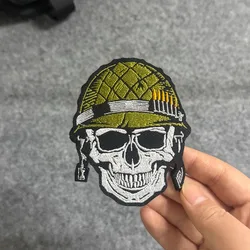 군인 해골 자수 패치 군사 사기 증진 배지 후크 앤 루프 패치 백팩 재킷 모자 장식용