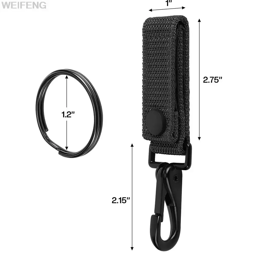 Llavero con clip para cinturón resistente con correa de nailon, gancho de metal y organizador de llavero - Diseño compacto - imagen 5