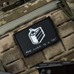 Parche impreso The Cake Is A Lie Portal, insignia de moral táctica, parches militares de gancho y bucle para ropa, mochila, pegatina personalizada