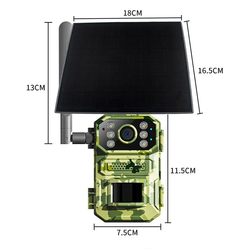 Cámara Solar de rastreo para caza, 4MP, 5W, vida silvestre al aire libre, 4G, con batería de 7800mAh, enchufe UE/EE. UU., resistente al agua, dispositivo de visión nocturna IR de 940nm - imagen 3