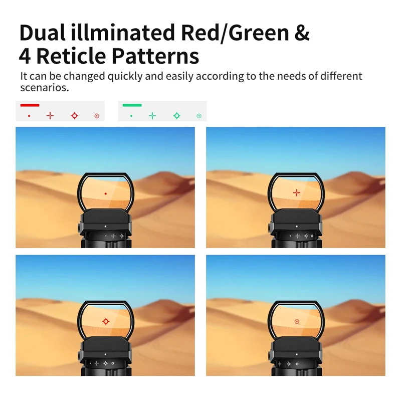 Mira de punto rojo 1X40 HD101, colección de caza, óptica, alcance holográfico reflejo, 4 retículas, colimador rojo/verde, lupa Airsoft - imagen 4