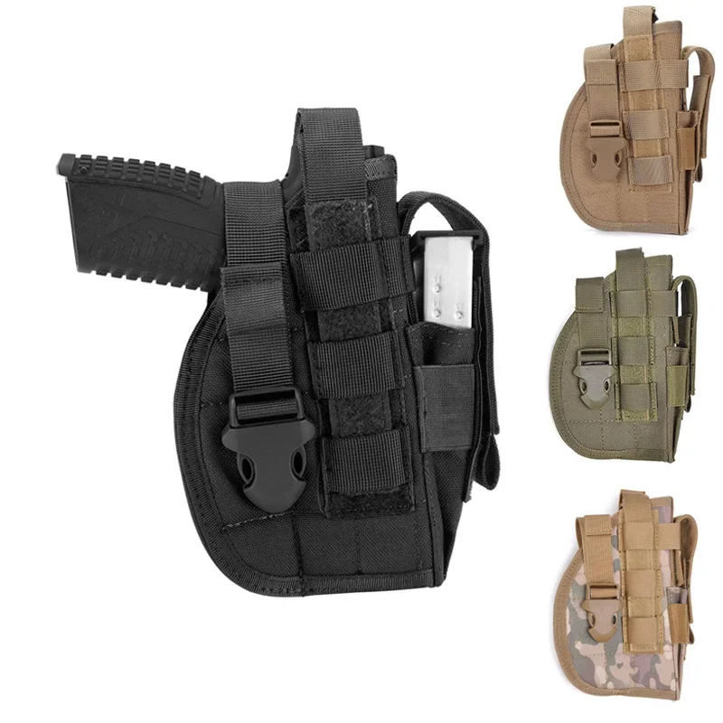 Funda táctica Universal Molle para pistola, bolsa de transporte oculta para pistola con bolsa para revistas de 9mm para caza G17 19 M9