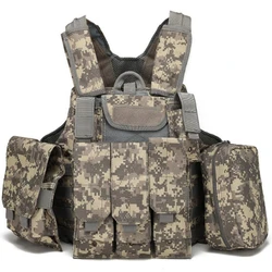 Chaleco táctico MOLLE con portador de placas para airsoft