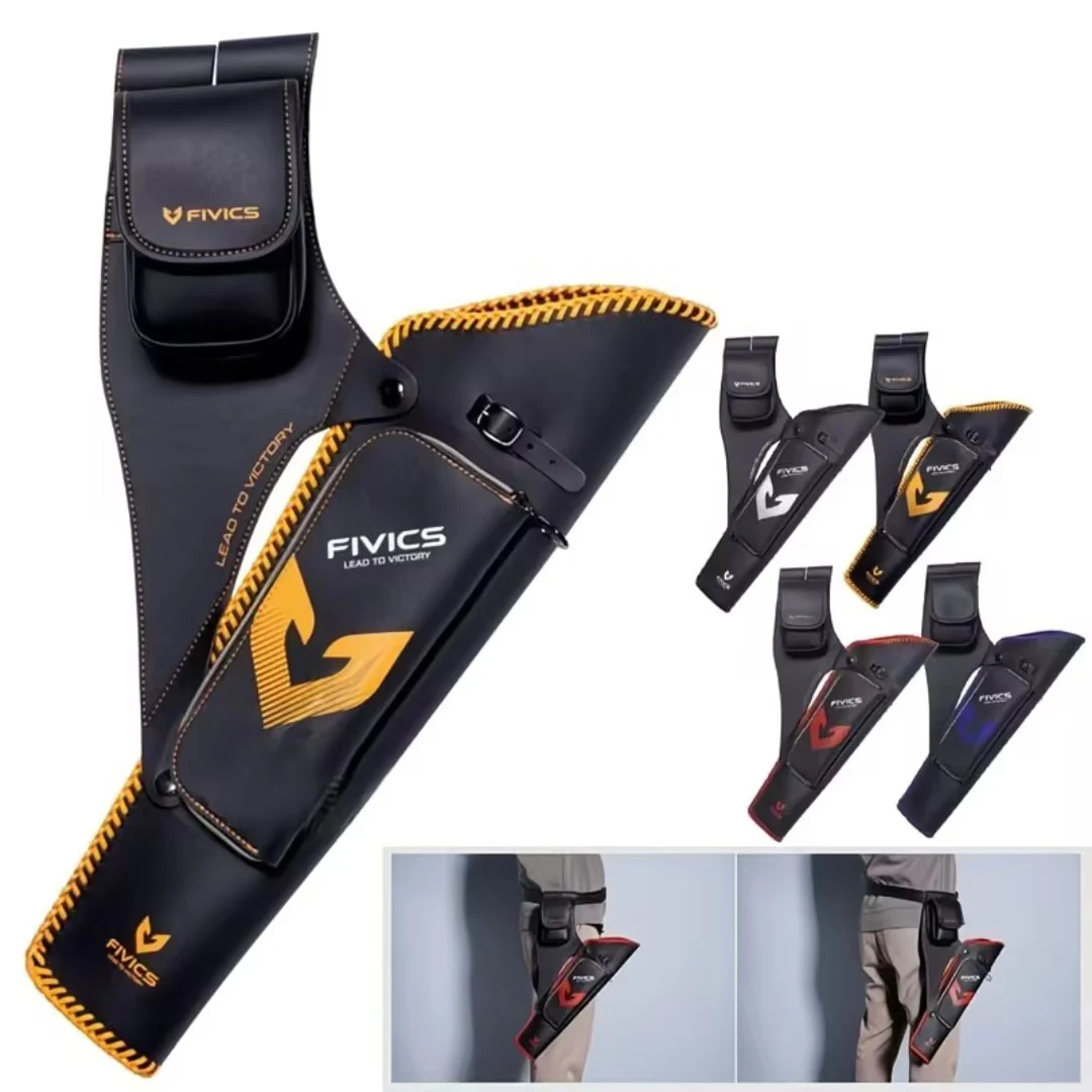 Carcaj de flecha de tiro con arco, soporte portátil de cuero Artificial de gran capacidad, bolsillo para disparar accesorios de caza al aire libre - imagen 3