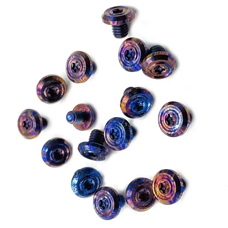 Timascus CNC Damasco patrón cuchillo titanio M4 tornillos T10 Torx tuerca media cabeza redonda botón husillo remache de uñas - imagen 3