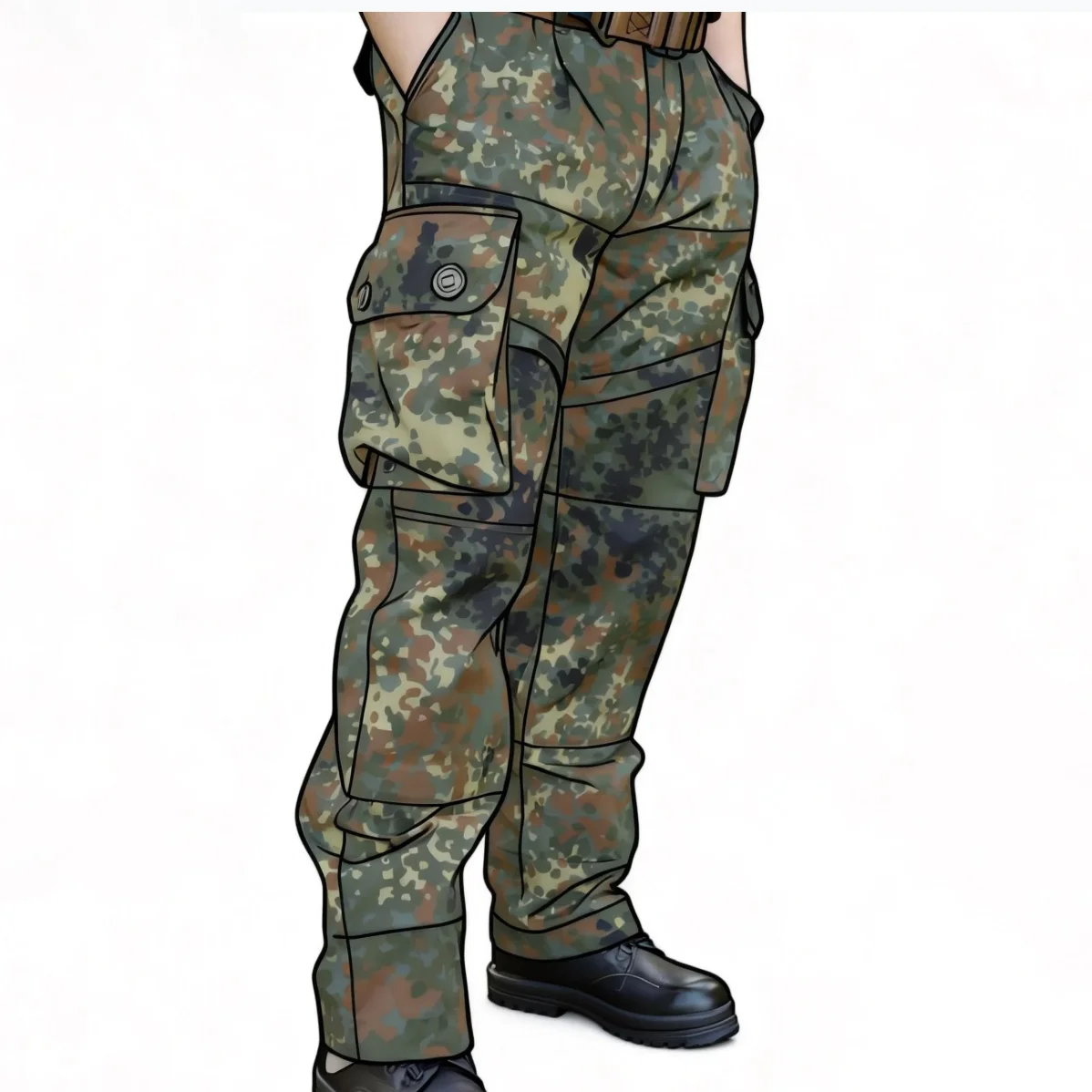 Pantalón táctico de combate camuflaje selva y desierto pierna recta