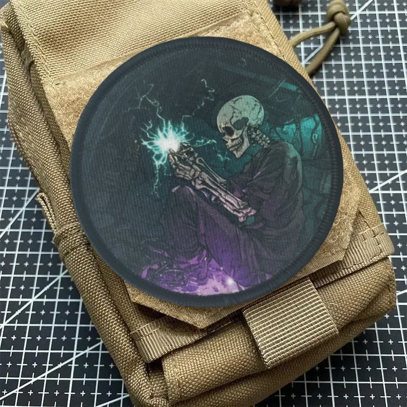 Parche táctico de moral para operador de reparación de circuitos, emblema con gancho y bucle impreso de calavera, insignia militar, brazalete de combate, pegatinas para mochila - imagen 4