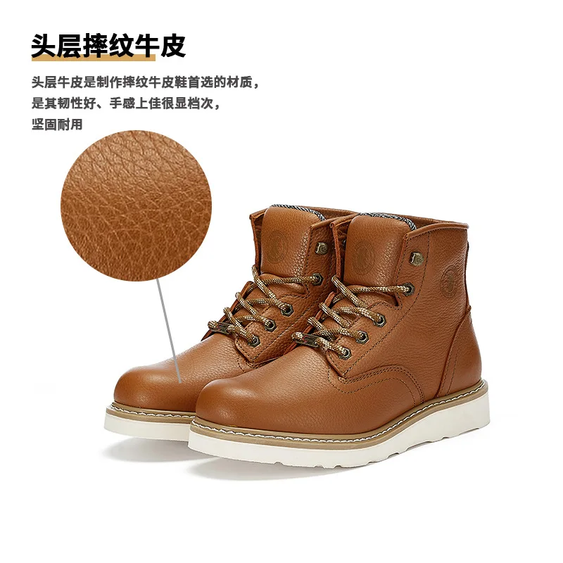 ROCKROOSTER-zapatos de senderismo de piel de vaca para hombre, zapatillas Goodyear impermeables, botas de herramientas para motocicleta, zapatos tácticos, botas para caminar y cazar - imagen 2