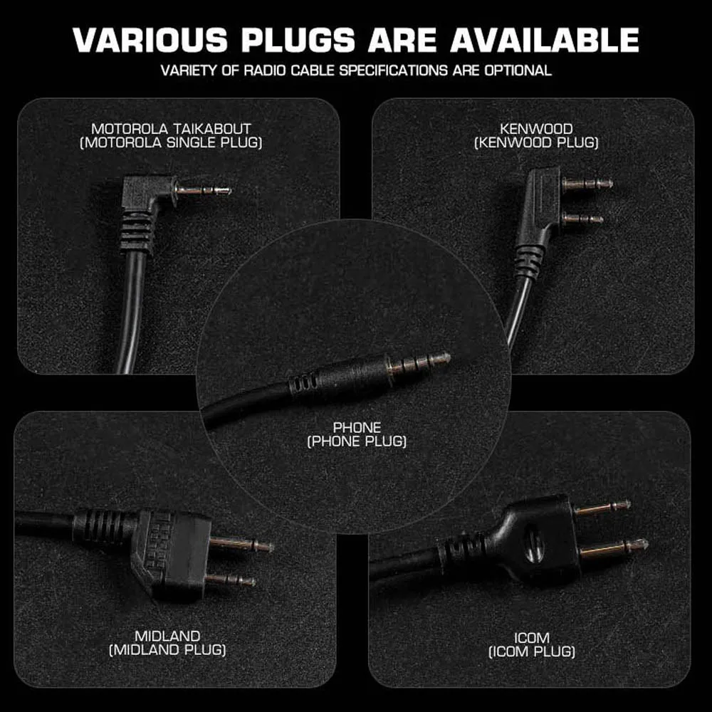 Adaptador PTT táctico para auriculares Airsoft Icom Midland Kenwood - imagen 5