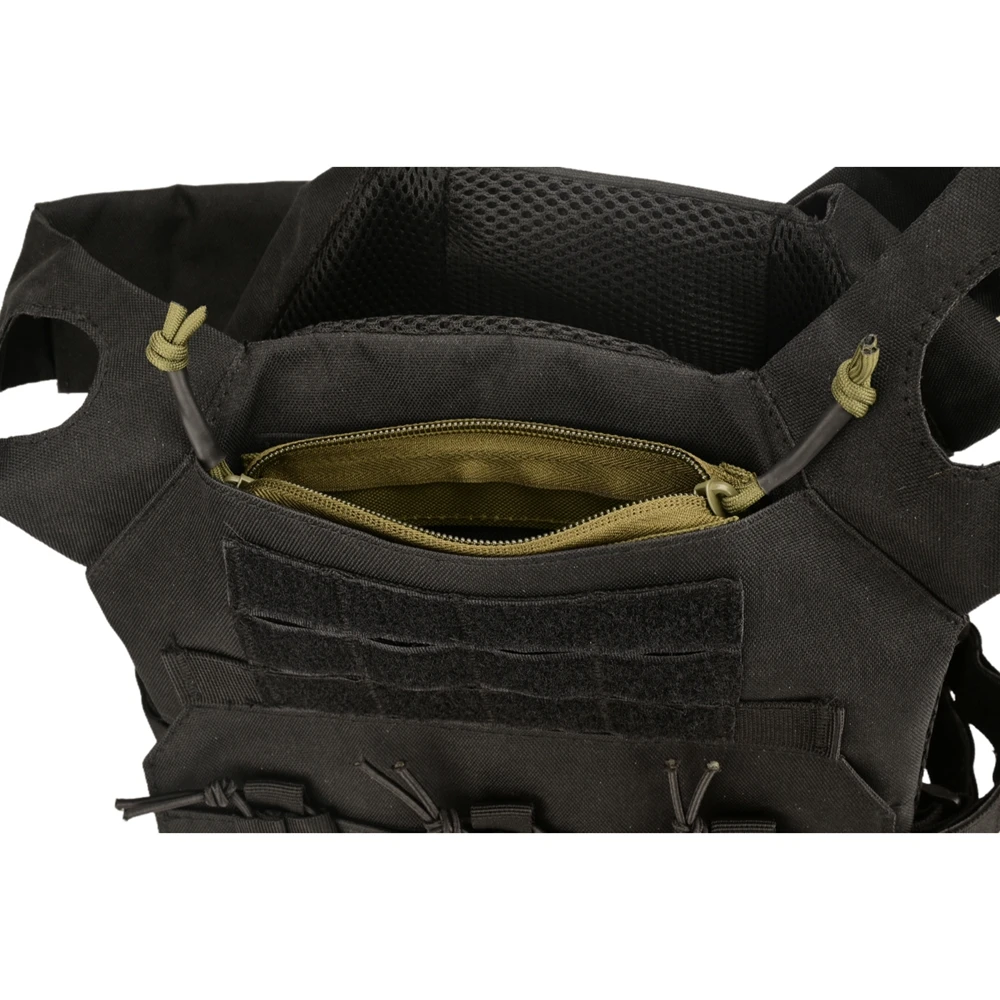 Inserto táctico con cremallera de bolsillo para administrador, inserto de cremallera empotrado bidireccional para bolsa de placa de chaleco, aparejo de pecho de bolsillo administrador