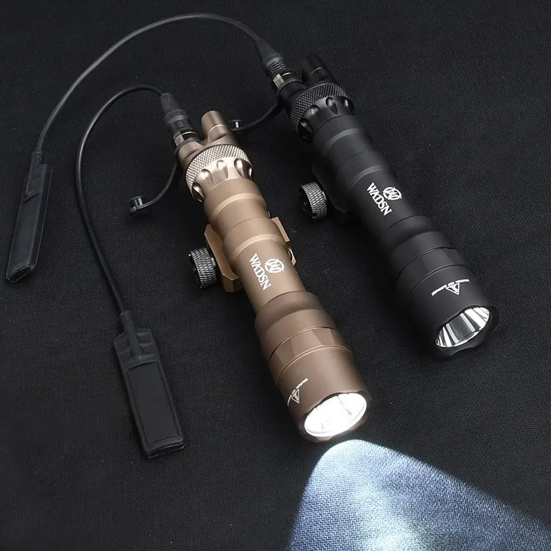 Juego de linterna táctica mejorada M600DF para caza, M600df, 1400 lúmenes, luz exploradora, Wadsn, interruptor de botón de presión de doble función de Metal - imagen 2
