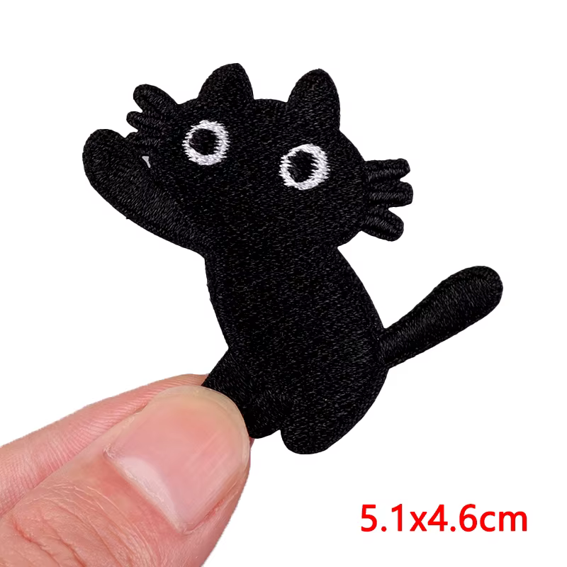 Parche bordado termoadhesivo gato negro – Para coser o planchar - imagen 4