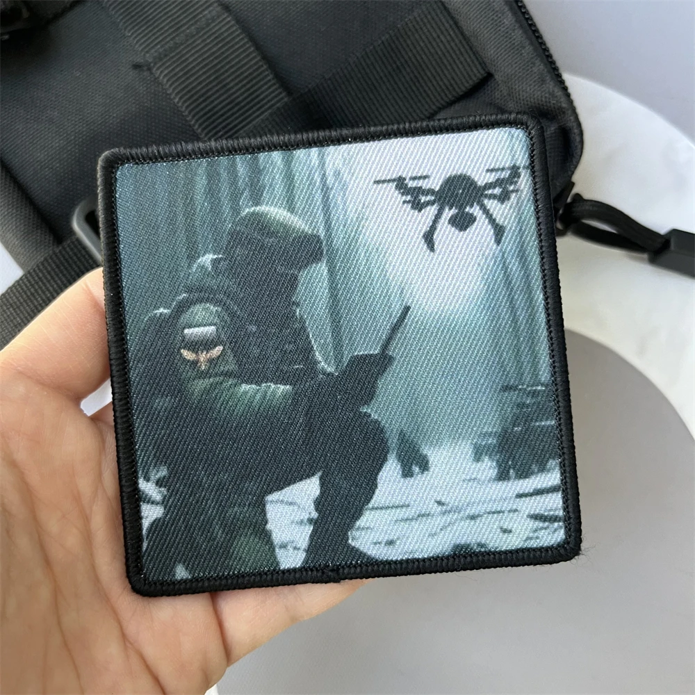 Parches de insignia de moral de operador UAV para ropa, mochila táctica, brazalete militar, pegatina de gancho y bucle impresa - imagen 5