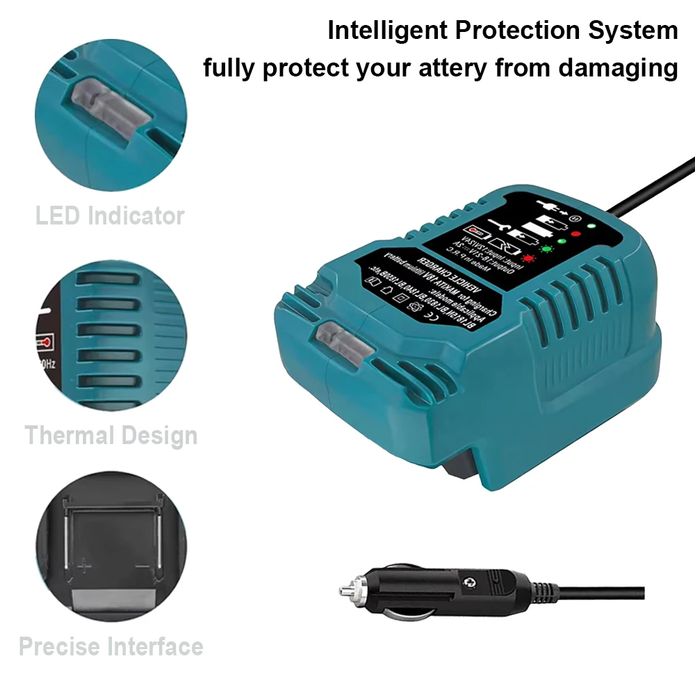 Cargador Makita Milwaukee Dewalt 18V/20V – Enchufe mechero coche - imagen 3