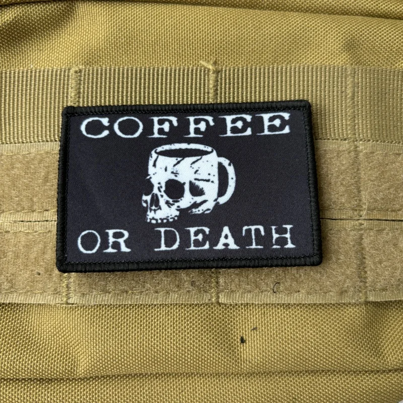 Parches tácticos con estampado de Calavera, Parche de velcro, insignia militar de la bandera de Estados Unidos, brazalete, pegatinas para mochila, café o moral de la muerte - imagen 4