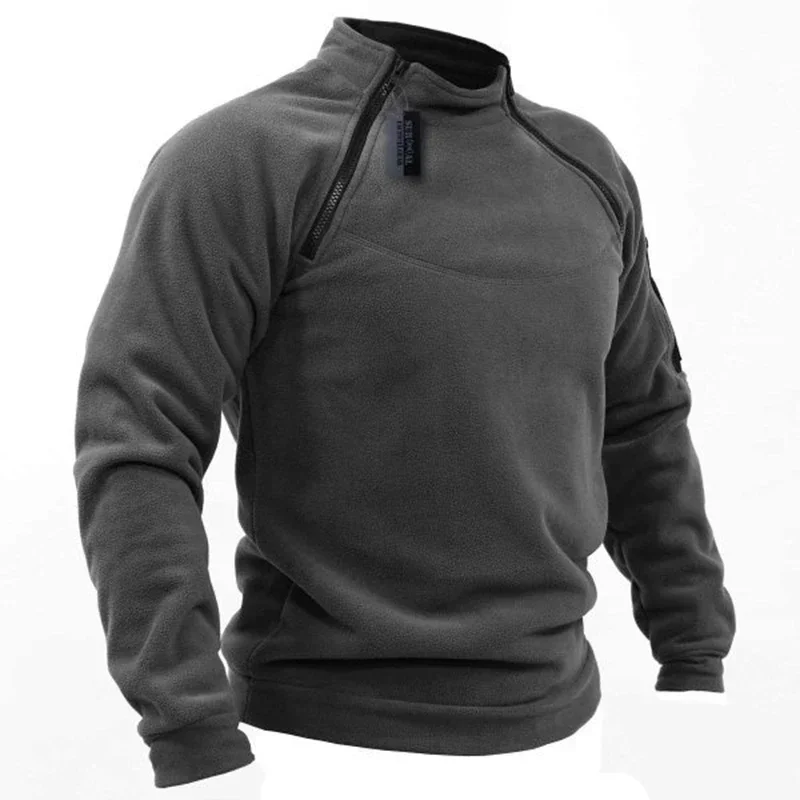 Chaqueta táctica para exteriores para hombre, ropa de caza, cálida, con cremalleras, Jersey polar, a prueba de viento, abrigo térmico, ropa interior para primavera e invierno, EE. UU. - imagen 2