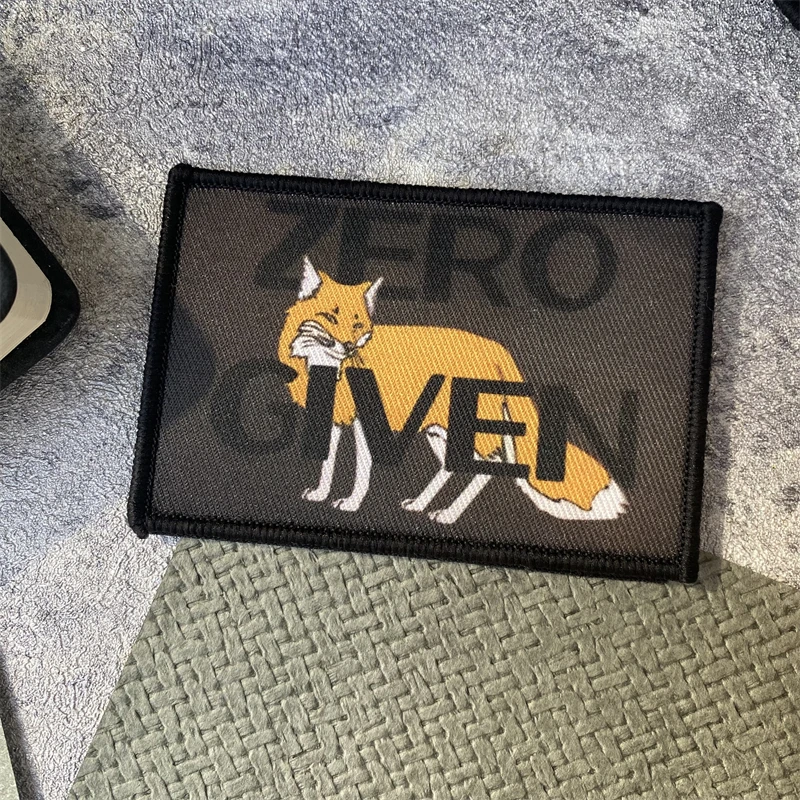 ZERO GIVEN Fox Morale-parches tácticos con gancho y bucle impresos para ropa, parche, pegatina para mochila del ejército militar - imagen 3