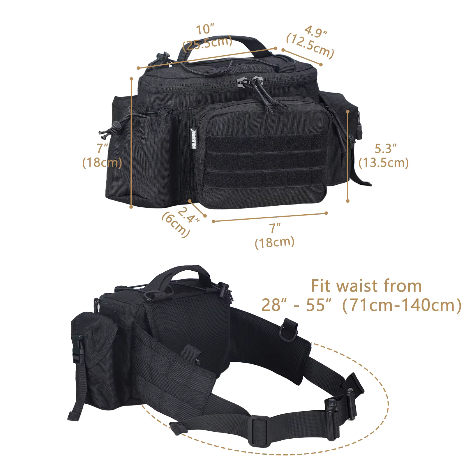 MGFLASHFORCE Riñonera táctica MOLLE EDC – Cinto militar outdoor - imagen 2