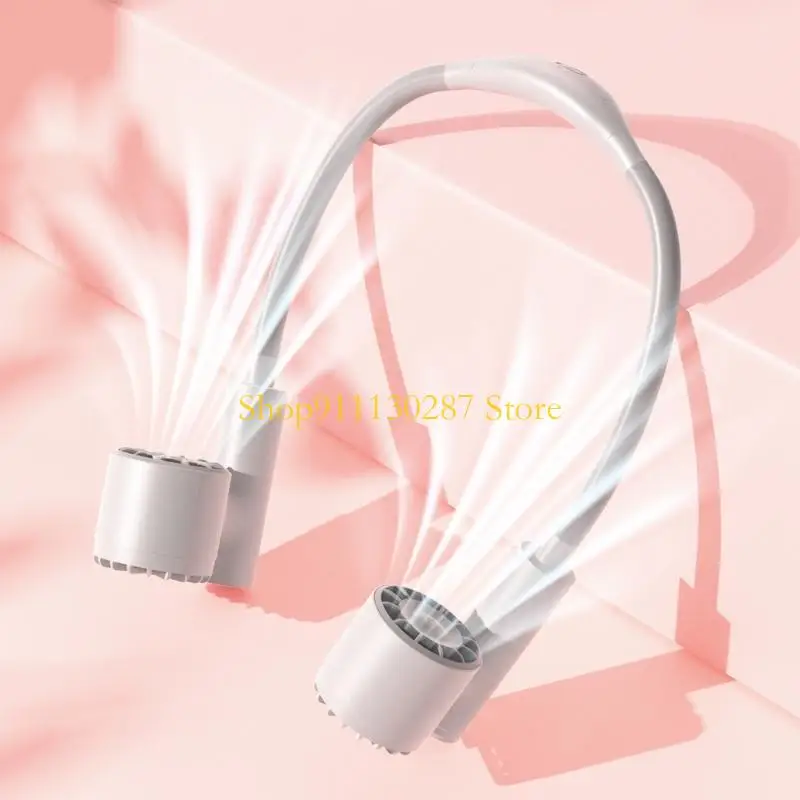 Ventilador cuello Mini USB ventilador portátil libre J1HC sin mano, flujo aire 3 niveles Ventilador - imagen 4