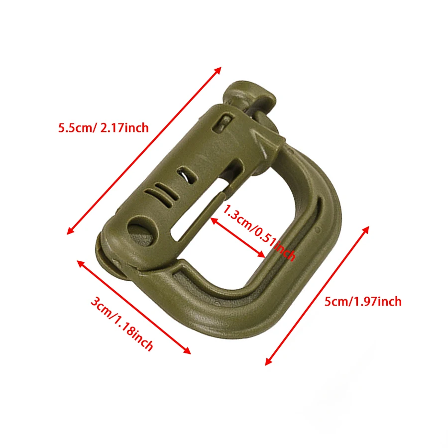 Clip de hebilla de montaña de plástico en forma de D, adecuado para mochila al aire libre, equipo MOLLE, ligero y duradero - imagen 5
