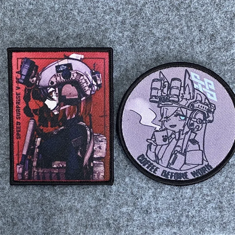 Weilan archivos Kangna insignia de animación de hoja trasera, gancho y bucle, parche de pistola superelectromagnética bidimensional, pegatina de mochila - imagen 2