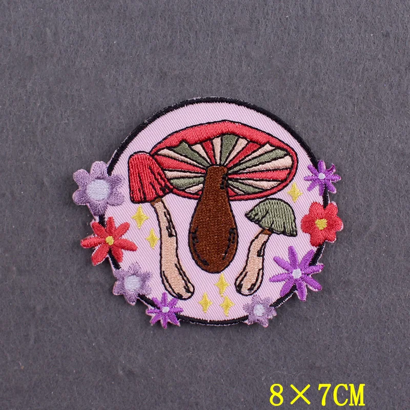 Parches de setas para planchar en la ropa, pegatinas de ropa de aventura de Camping, parches bordados de bucle de gancho para decoración de chaqueta - imagen 5