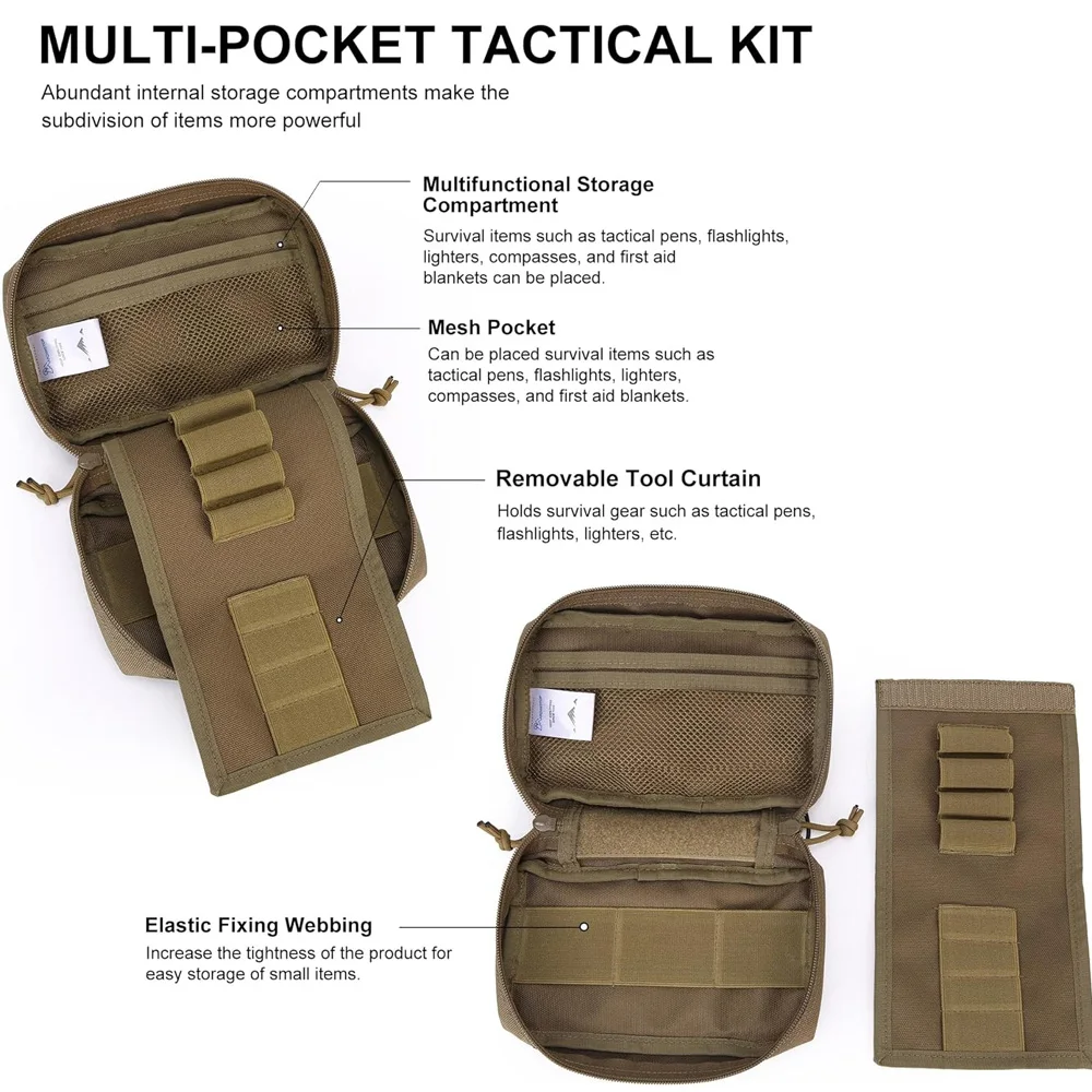 Bolsa táctica Molle utilitaria, Mini bolsa de herramientas EDC para aparejo de pecho, chaleco Airsoft, cinturón de batalla, accesorio, bolsa adicional para paquete - imagen 3
