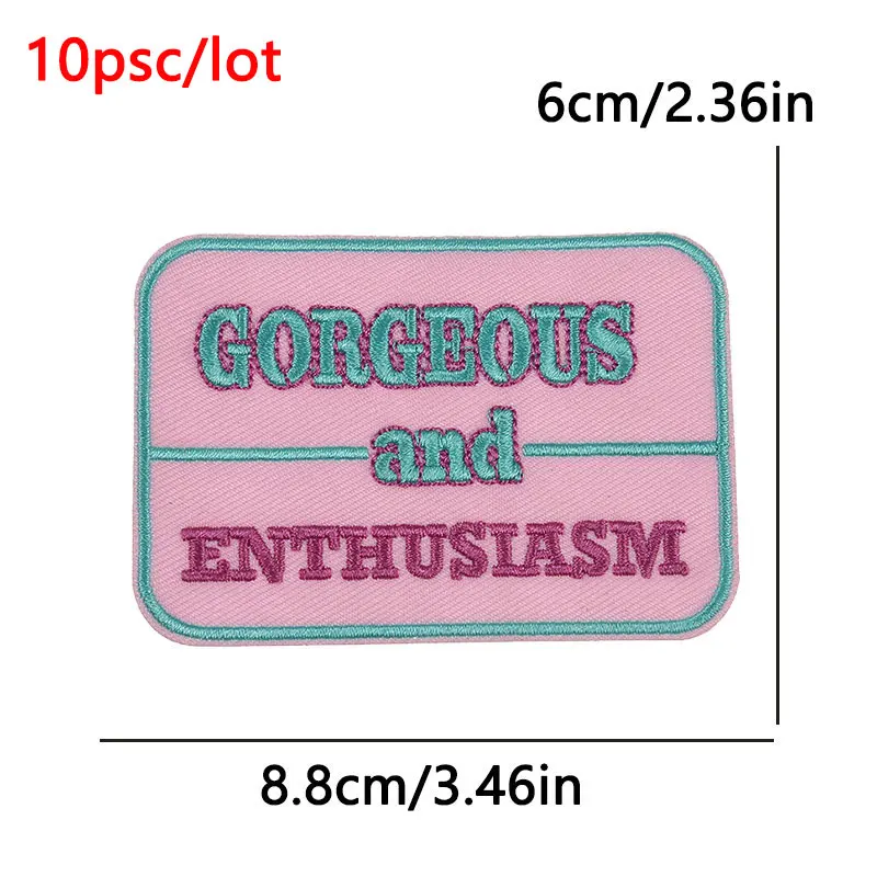10 unids/lote de parches de letras de dibujos animados para ropa, parches adhesivos bordados de flores para planchar - imagen 5